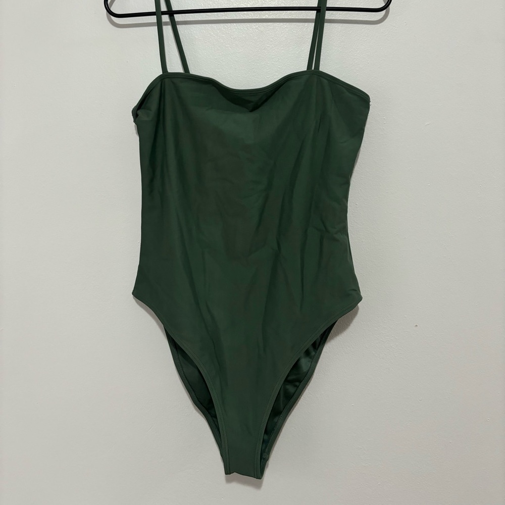 Green one piece bathing suit